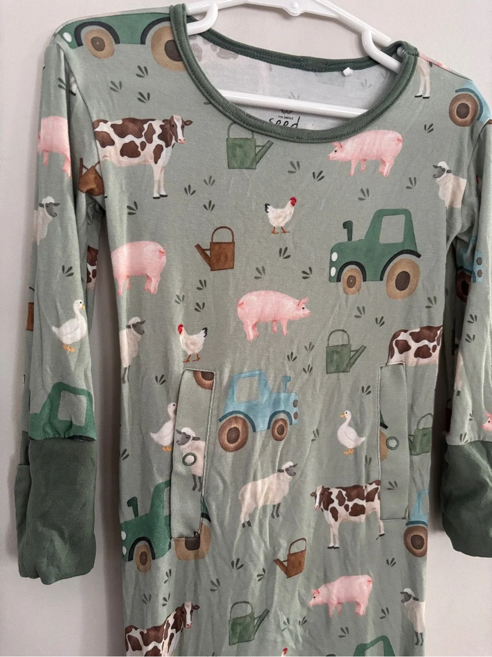 The Simple Seed Bamboo Adaptive Tube Access Long Sleeve Day To Night Romper 2-3T